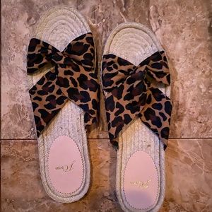 J Crew Leopard slip ons